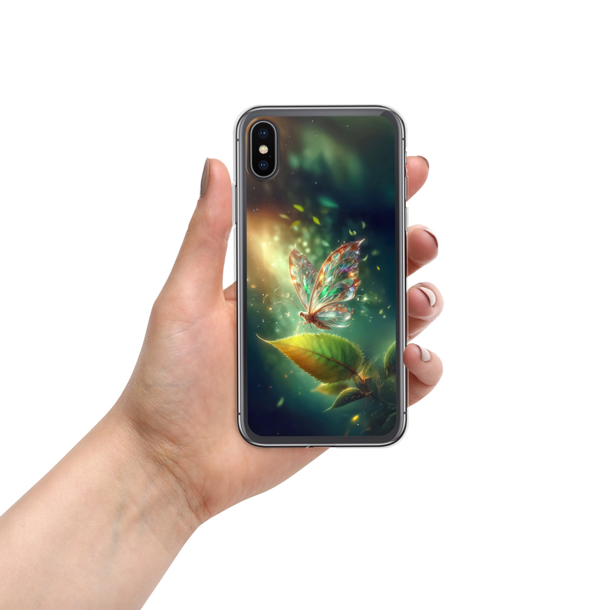 Emerald Light Butterfly - Clear Case for iPhone® Secondary image