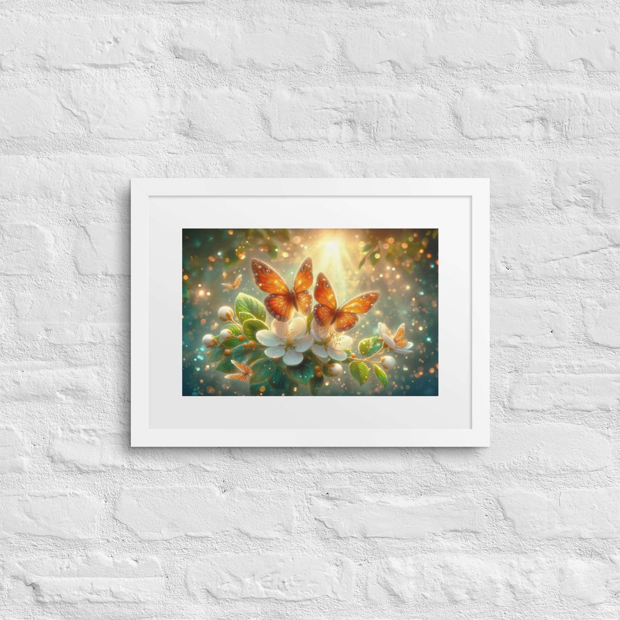 Glow of Golden Butterflies - Framed poster Secondary image