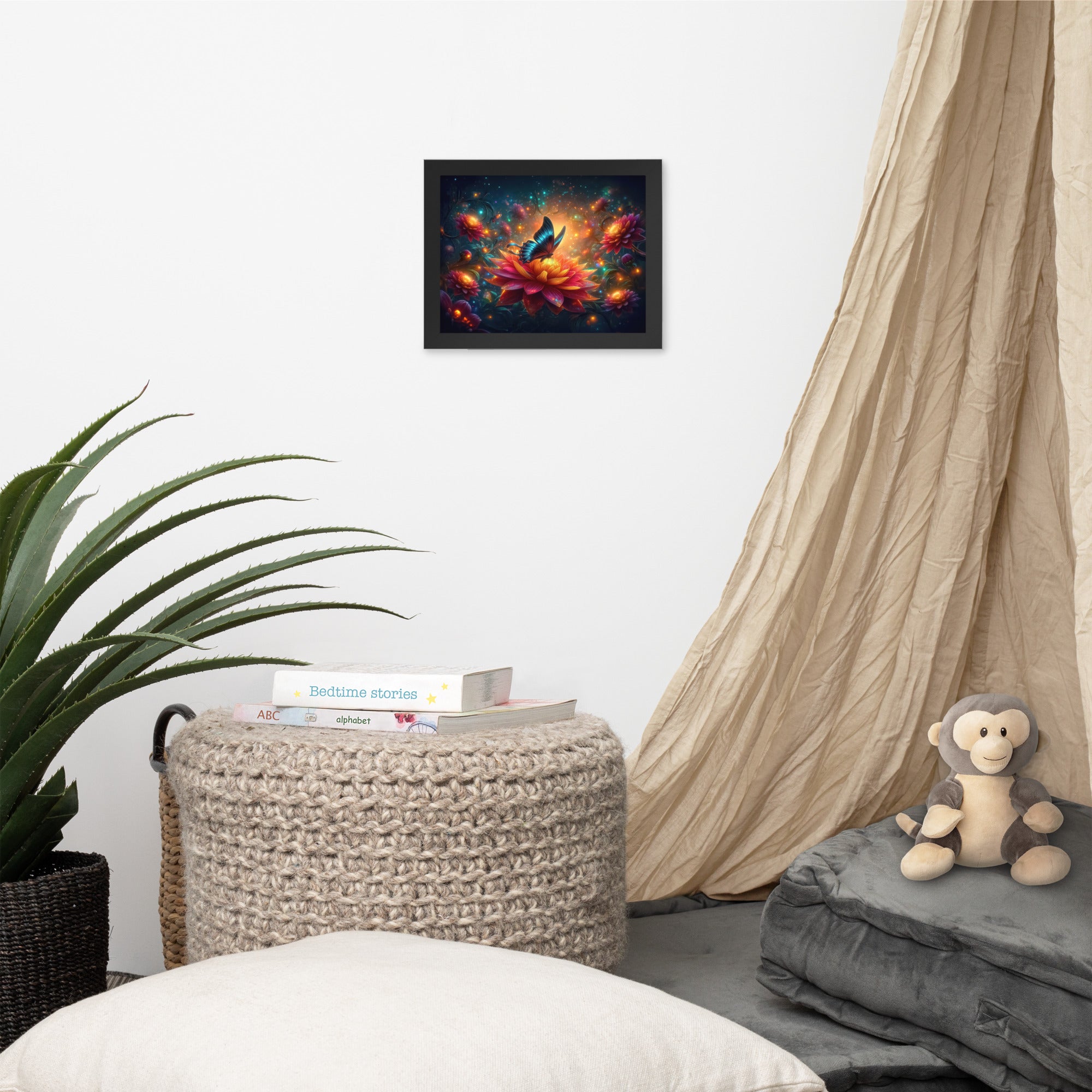 Magic Bloom with Butterfly - Framed photo paper poster Secondary image