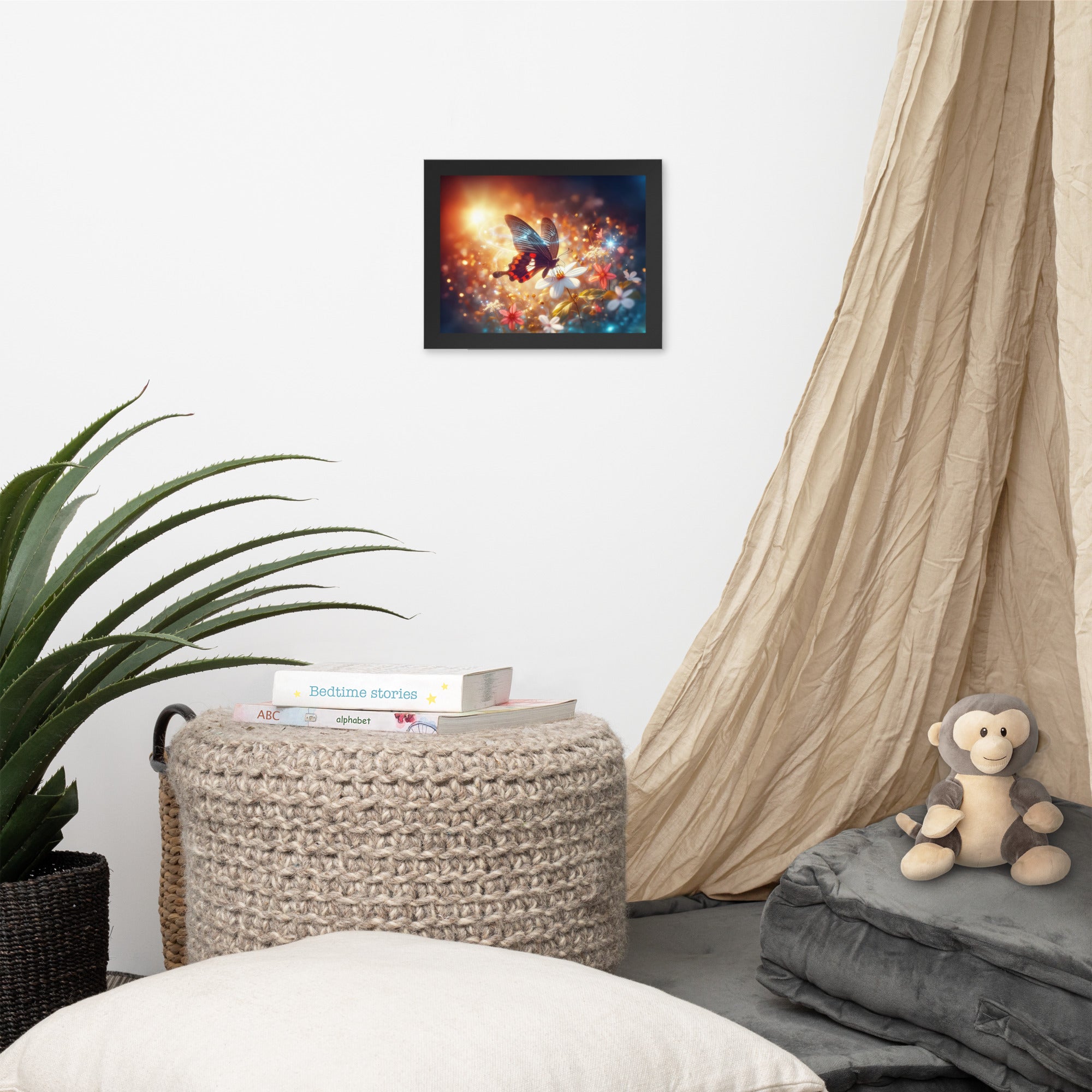 Ethereal Butterfly in Bloom - Framed photo paper poster Secondary image