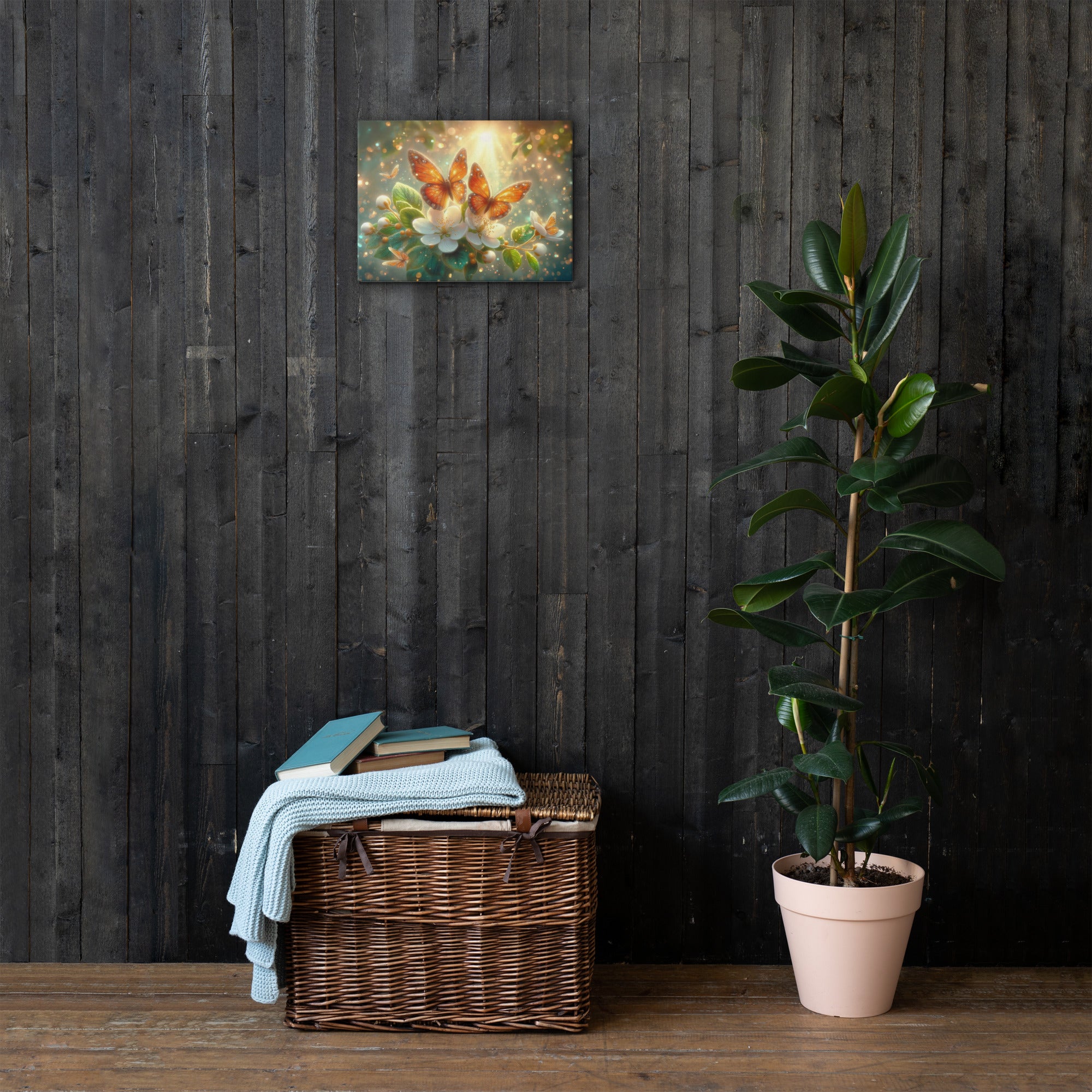 Glow of Golden Butterflies - Thin canvas Secondary image