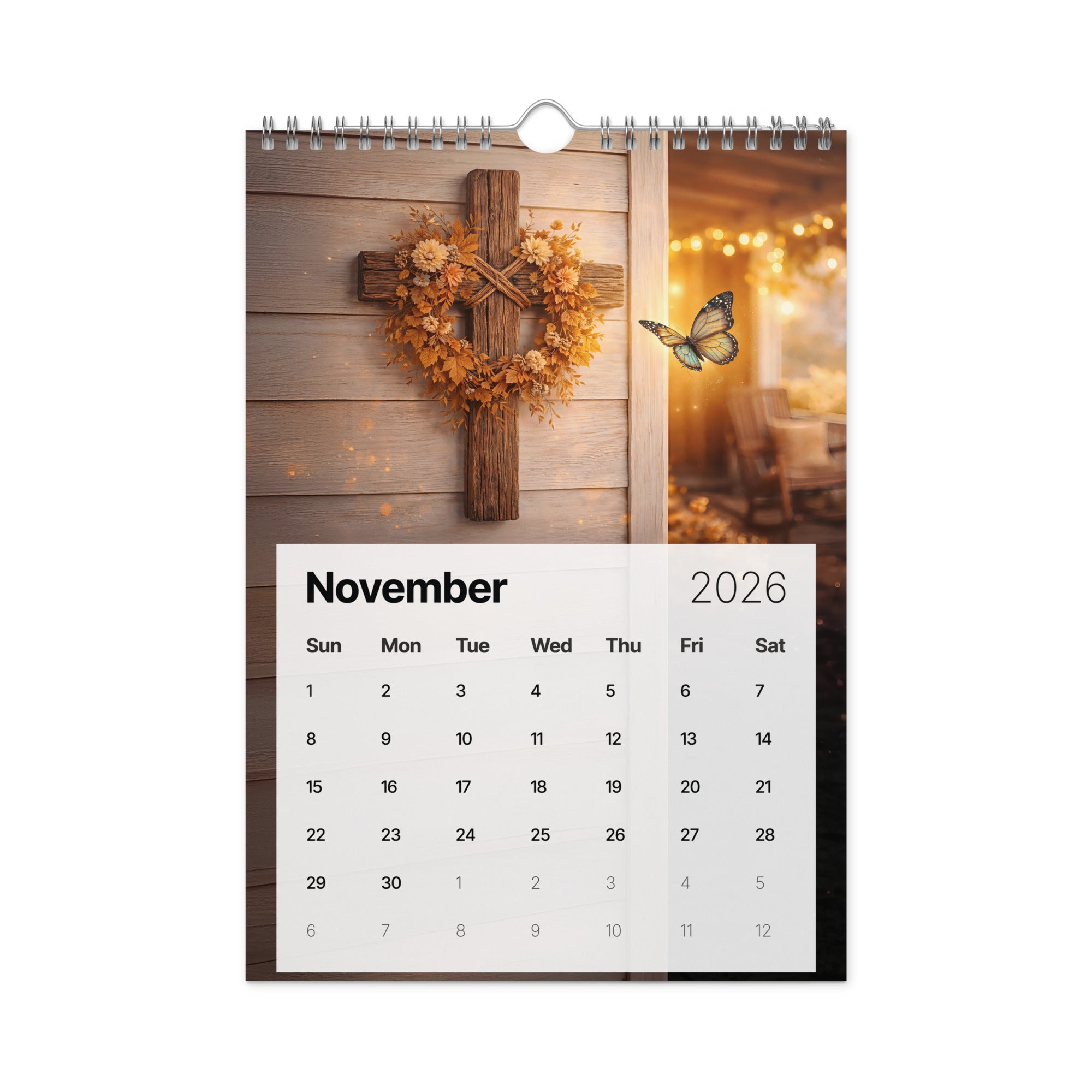 Crosses and butterflies - Wall calendar (2026)