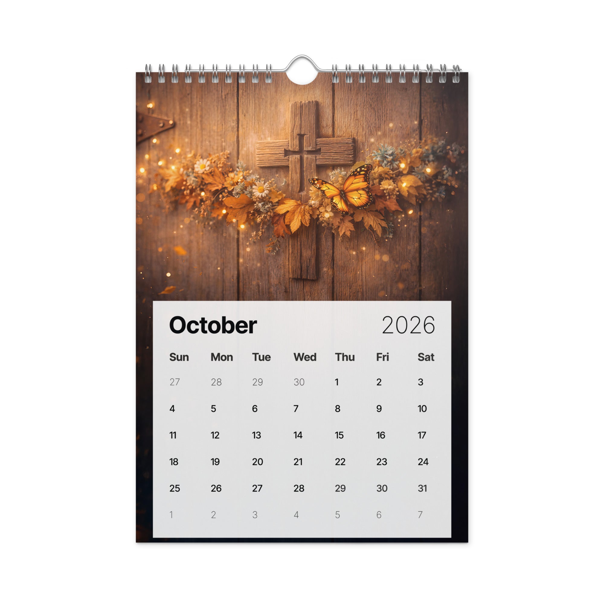 Crosses and butterflies - Wall calendar (2026)