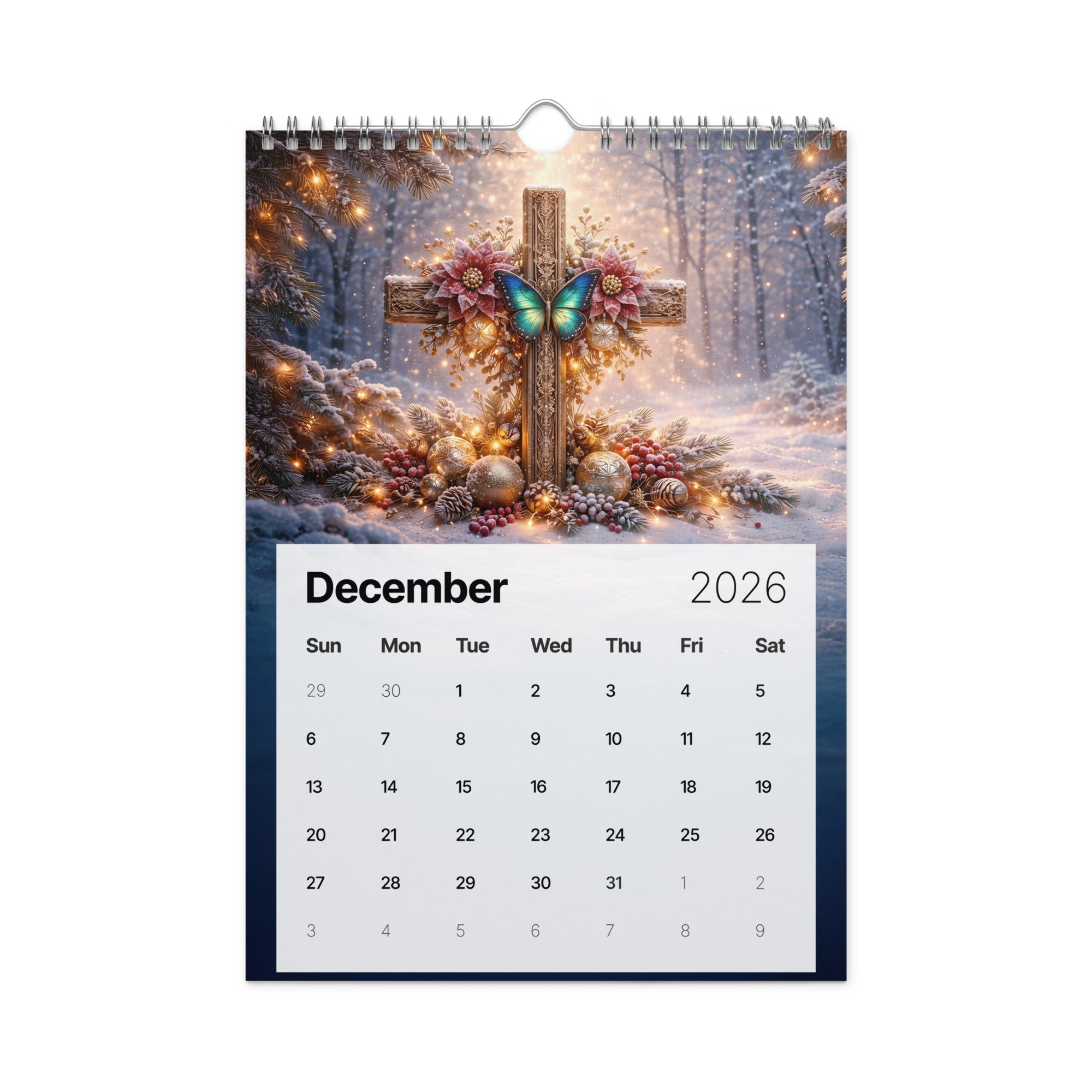 Crosses and butterflies - Wall calendar (2026)