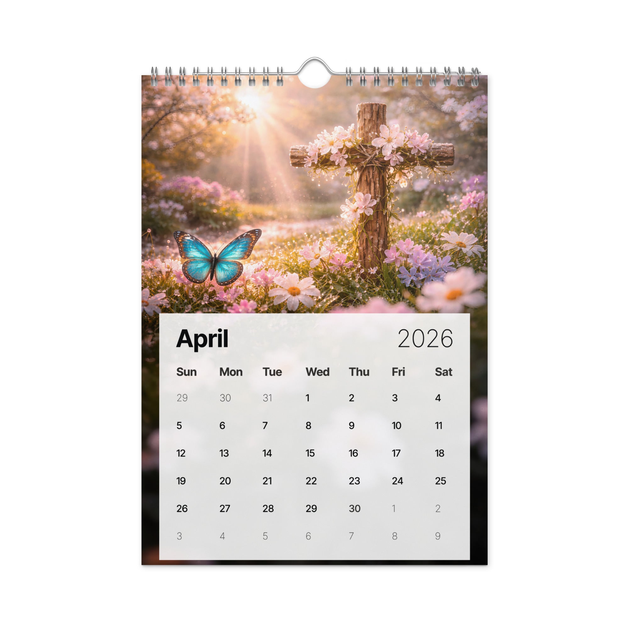 Crosses and butterflies - Wall calendar (2026)