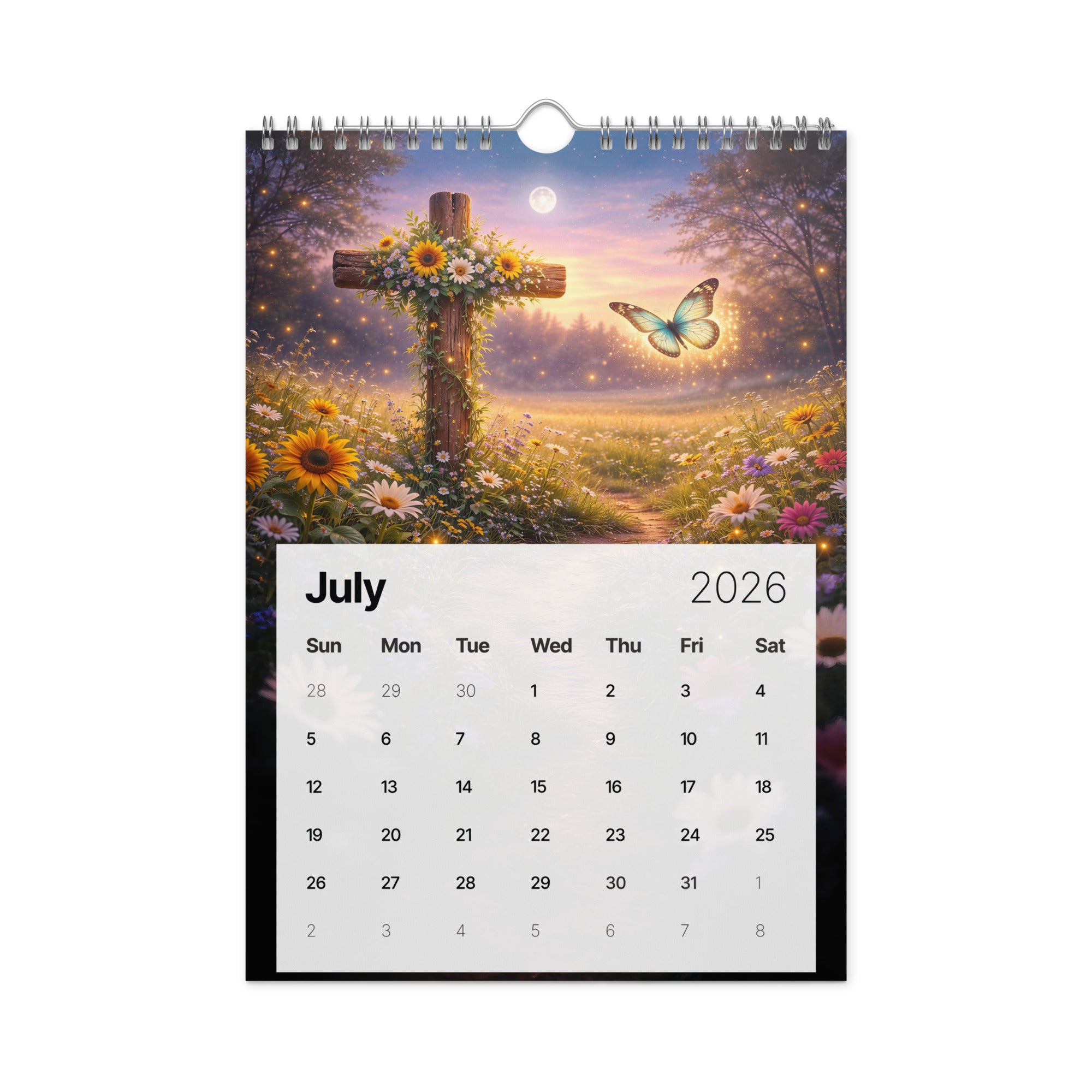 Crosses and butterflies - Wall calendar (2026)