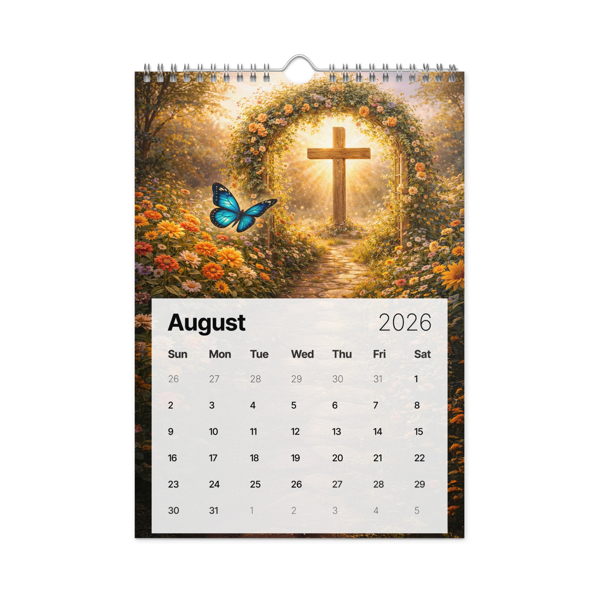 Crosses and butterflies - Wall calendar (2026)