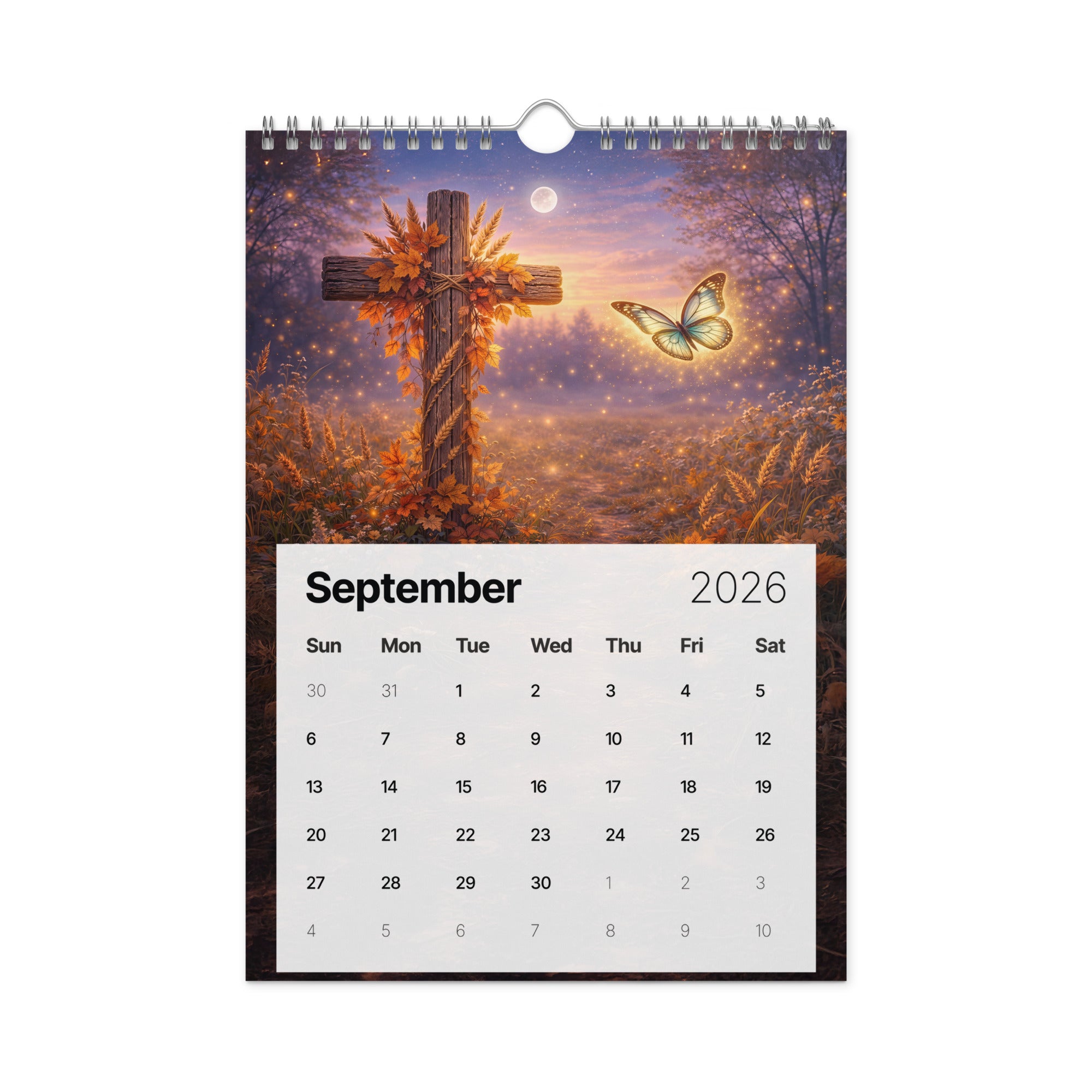 Crosses and butterflies - Wall calendar (2026)